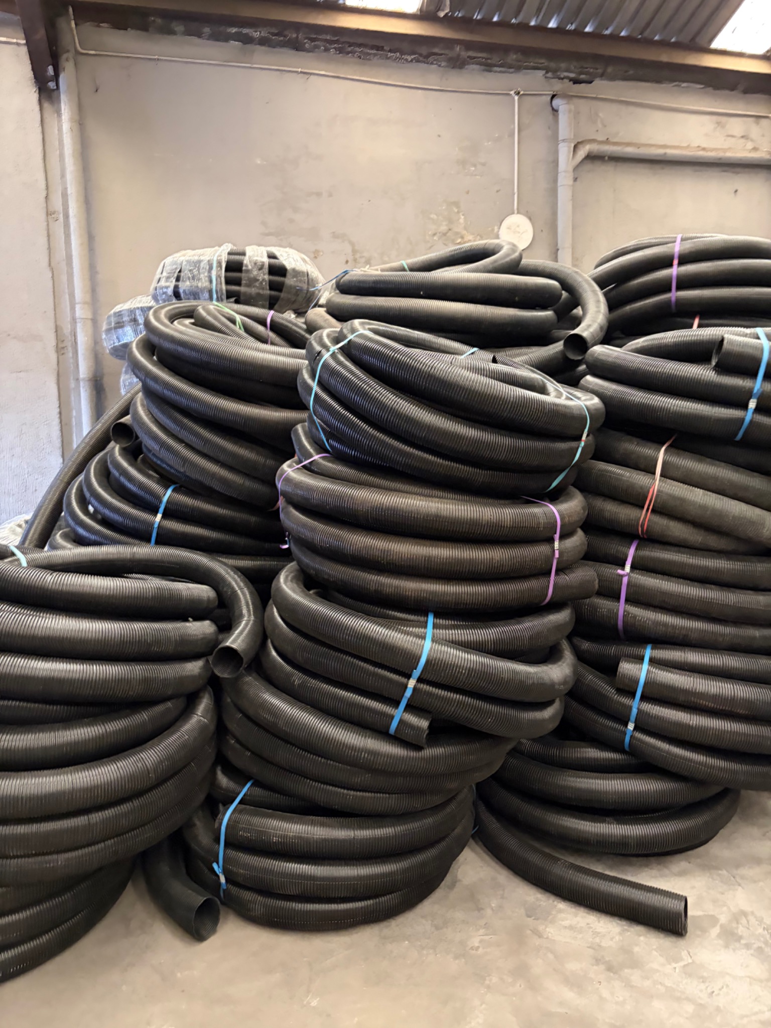 Corrugated pipes supplied for the Niger Republic project, photograph 1